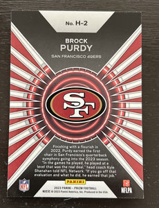 Brock Purdy 2023 Panini Prizm Hype Green Series Mint Card #H-2