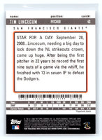 Tim Lincecum 2009 Topps Ticket to Stardom Series Mint Card #43
