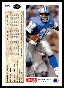 Barry Sanders 1992 Upper Deck Season Leaders Series Mint Card #155