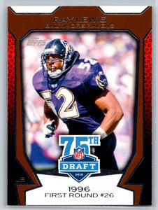 Ray Lewis 2010 Topps Football Draft 75th Anniversary Series Mint Card #75DA 2