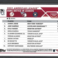 Aaron Judge / José Ramírez / Kyle Tucker 2023 Topps AL RBI Leaders Card #241