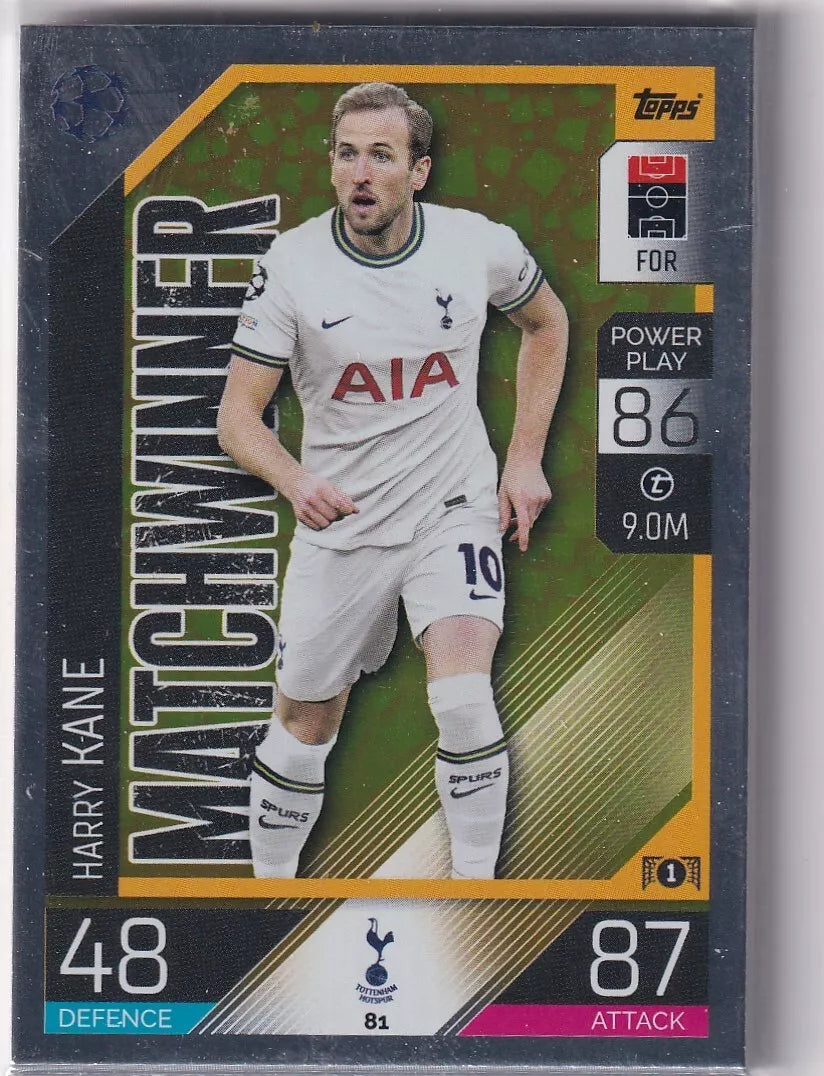 Kane Card Harry Kane 2022 2023 Topps Match Attax Matchwinner Series Mint Card #8 ...