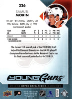 Samuel Morin 2017 2018 Upper Deck Young Guns Card #226
