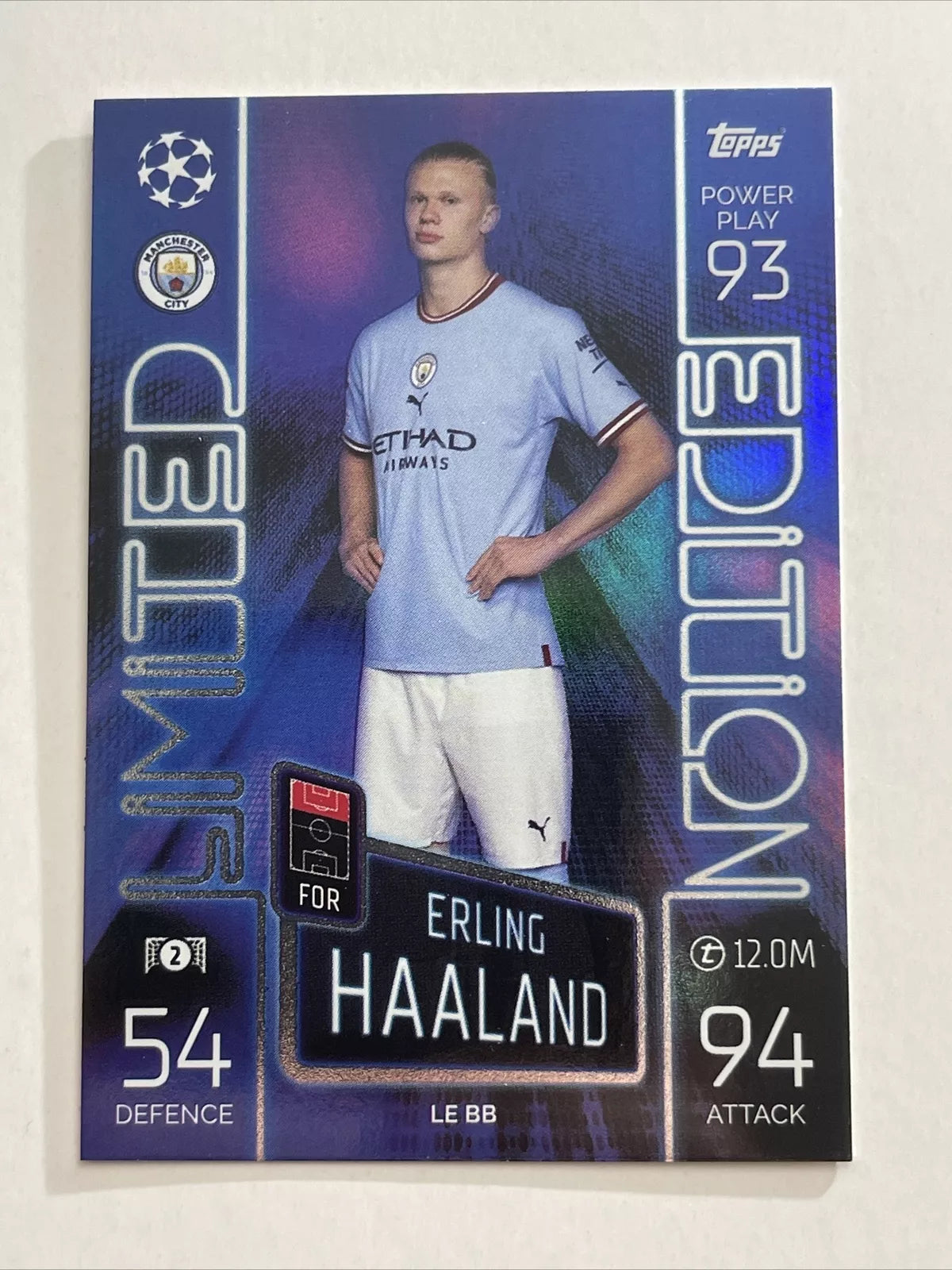 Erling Haaland 2022 2023 Topps Match Attax Blue Burst Limited Edition Series Mint Card #LE BB Erling Haaland 2022 2023 Topps Match Attax Blue Burst Limited Edition Series Mint Card #LE BB