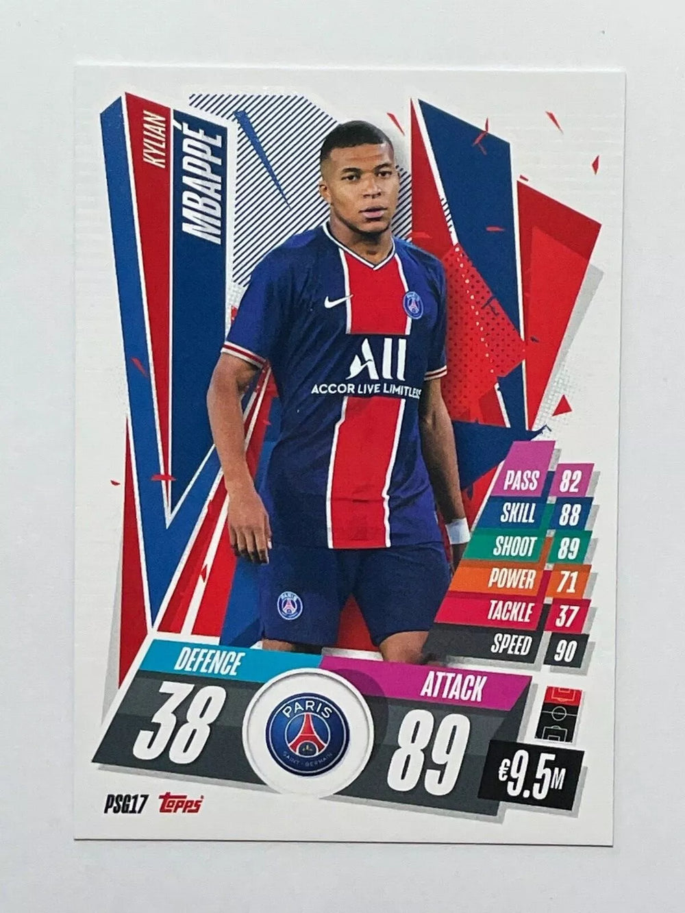 Kylian Mbappe 2020 2021 Topps Match Attax Series Mint Card #PSG17