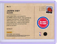 Jaden Ivey 2022 2023 Panini Hoops Rookie Greetings Series Mint Rookie Card #5
