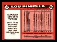 Lou Piniella 1986 Topps Traded Series Mint Card #86T
