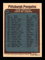 Pittsburgh Penguins 1977 1978 O-Pee-Chee Team Card #84
