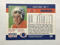 John Elway 1990 Pro Set Series Mint Card #88
