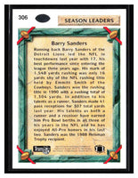 Barry Sanders 1992 Upper Deck Season Leaders Series Mint Card #306
