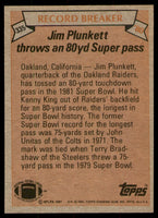Jim Plunkett 1981 Topps Series Mint Card #335
