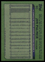Jim Palmer 1982 Topps Series Mint Card #80
