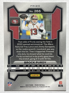 Brock Purdy 2023 Panini Prizm Silver Series Mint Card #266