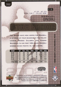 Emanuel Ginobili 2002 2003 Upper Deck Series Mint Rookie Card #392