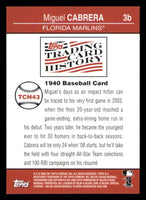 Miguel Cabrera 2008 Topps Baseball Trading Card History Insert Card #TCH43
