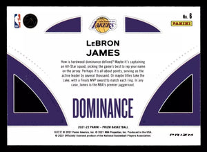 LeBron James 2021 2022 Panini Prizm Dominance Green Wave Series Mint Insert Card #6