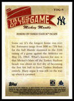 Mickey Mantle 2010 Topps Tales of the Game Series Card #TOG-9
