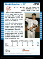 Brett Gardner 2005 Bowman Draft Picks & Prospects Series Mint ROOKIE Card #BDP85

