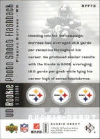 Plaxico Burress 2006 UD Rookie Debut Rookie Photo Shoot Flashback Series Mint Rookie Card #RPF73

