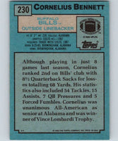 Cornelius Bennett 1988 Topps Series Mint Rookie Card #230
