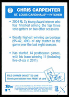 Chris Carpenter 2012 Topps Archives 1977 Cloth Sticker Series Mint Card #77C-CC

