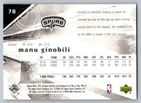 Manu Ginobili 2004 2005 Upper Deck SPx Series Mint Card #78
