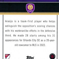 Cesar Araujo 2023 Topps MLS 22 Under Series Mint Card #169