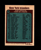 New York Islanders 1977 1978 O-Pee-Chee Team Card #81
