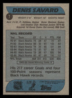 Denis Savard 1986 1987 Topps Series Card #7

