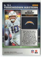 Justin Herbert 2022 Panini Mosaic Touchdown Masters Series Mint Card #TD-5
