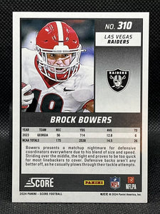 Brock Bowers 2024 Panini Score Series Mint Rookie Card #310