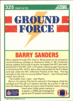 Barry Sanders 1990 Score Ground Force Series Mint Card #325
