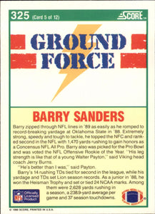 Barry Sanders 1990 Score Ground Force Series Mint Card #325