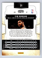 Tim Duncan 2009 2010 Panini Classics Mint Series Card #31
