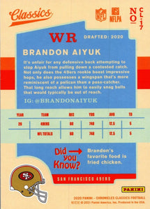 Brandon Aiyuk 2020 Chronicles Classics Series Mint ROOKIE Card #CL17