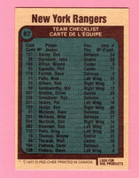 New York Rangers 1977 1978 O-Pee-Chee Team Card #82
