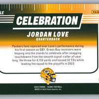 Jordan Love 2024 Score Celebration PINK Series Mint Card #C-JLE