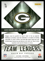 Aaron Rodgers 2015 Score Team Leaders Series Mint Insert Card #13
