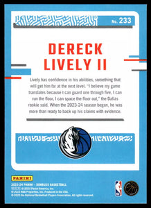 Dereck Lively II 2023 2024 Donruss Rated Rookie Series Mint Card #233