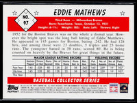 Eddie Mathews 2013 Bowman Blue Sapphire Refractor Rookie Reprint Series Mint Card #97
