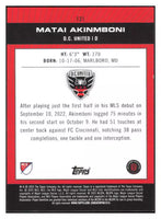 Matai Akinmboni 2023 Topps MLS Pitch Prodigies Tile Series Mint Card #121
