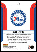 Joel Embiid 2023 2024 Donruss Franchise Features Series Mint Card #3
