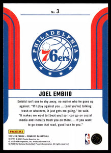 Joel Embiid 2023 2024 Donruss Franchise Features Series Mint Card #3