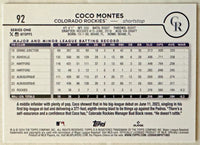 Coco Montes 2024 Topps Mint Rookie Card #92
