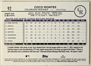 Coco Montes 2024 Topps Mint Rookie Card #92
