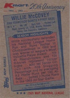 Willie McCovey 1982 Topps Kmart 20th Anniversary Series Mint Card #16
