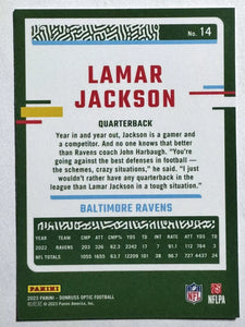 Lamar Jackson 2023 Panini Donruss Optic Series Mint Card #14