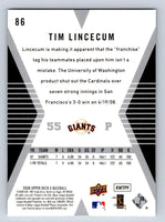 Tim Lincecum 2008 Upper Deck X Series Mint Card #86
