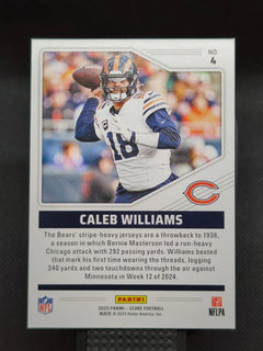 Caleb Williams 2025 Score Throw Backs Series Mint Insert Card #4