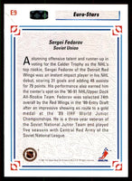Sergei Fedorov 1991 1992 Upper Deck Euro Stars Series Mint Card #E9
